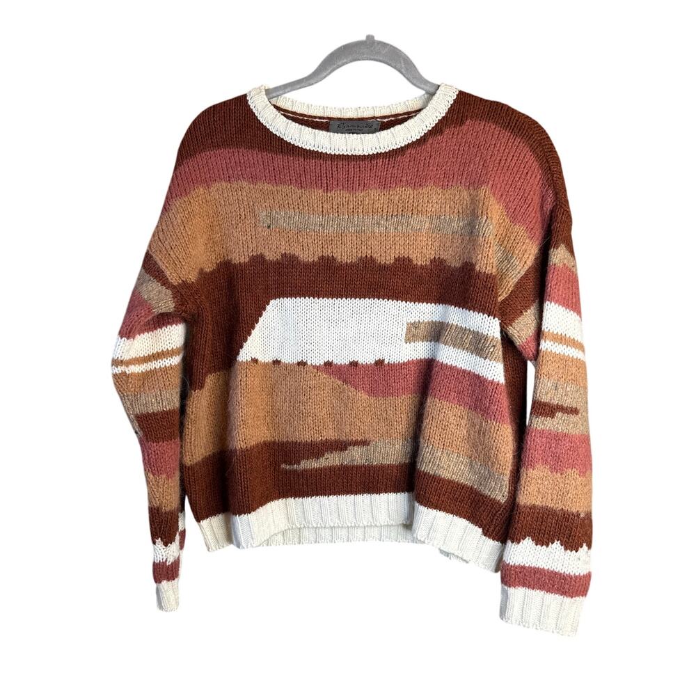 Elsamanda Women's Sweater, Made in Italy, Size small, Orange and Red